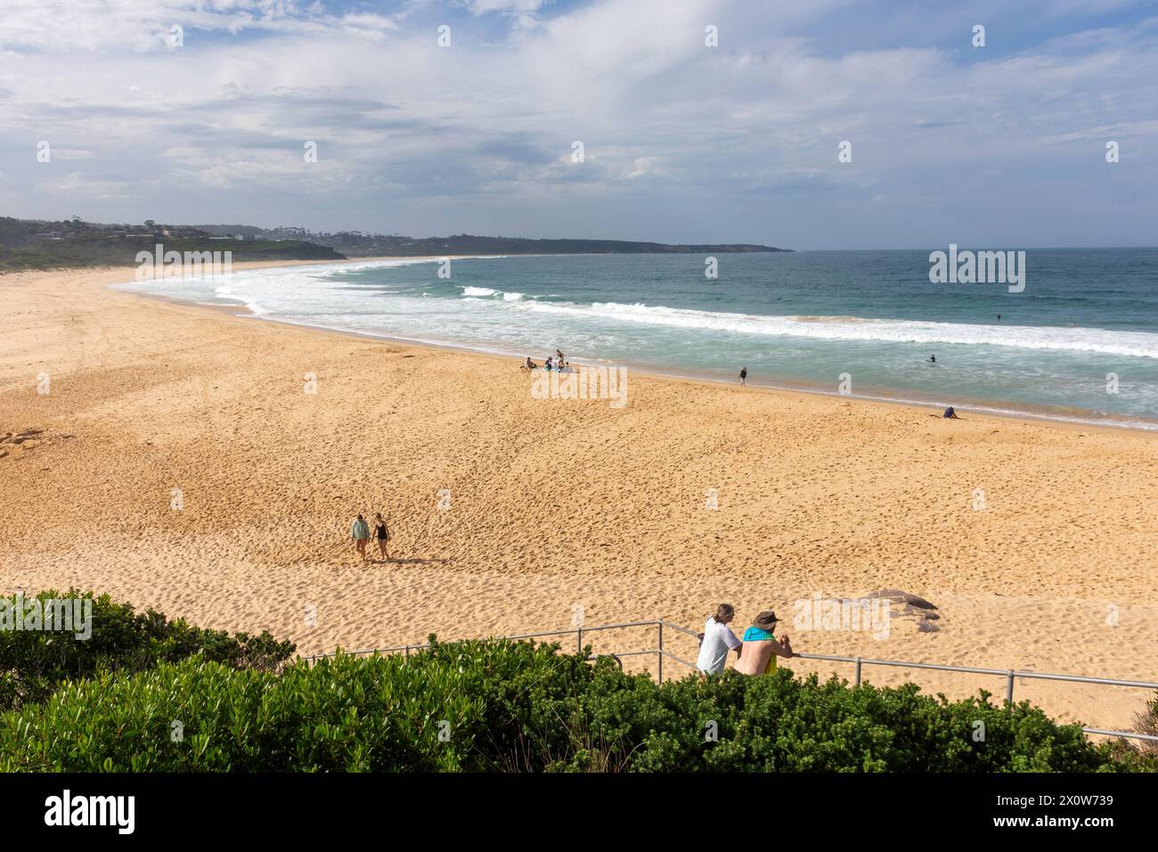 Short Point Beach from Recreation Reserve, Merimbula, New South Wales, Australia Stock Photo