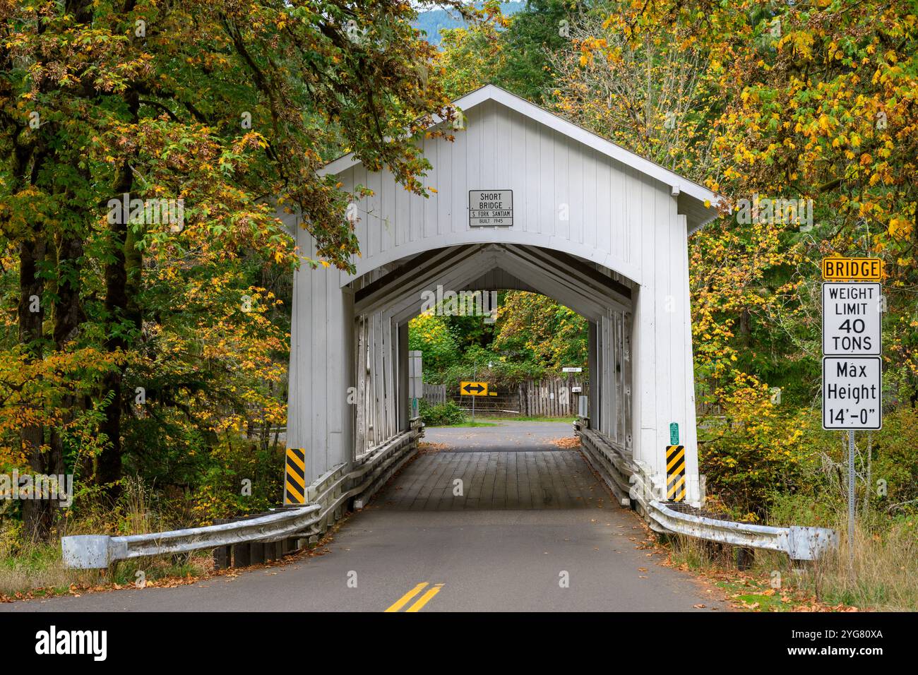 Short Bridge, Cascadia, Oregon. Stock Photo