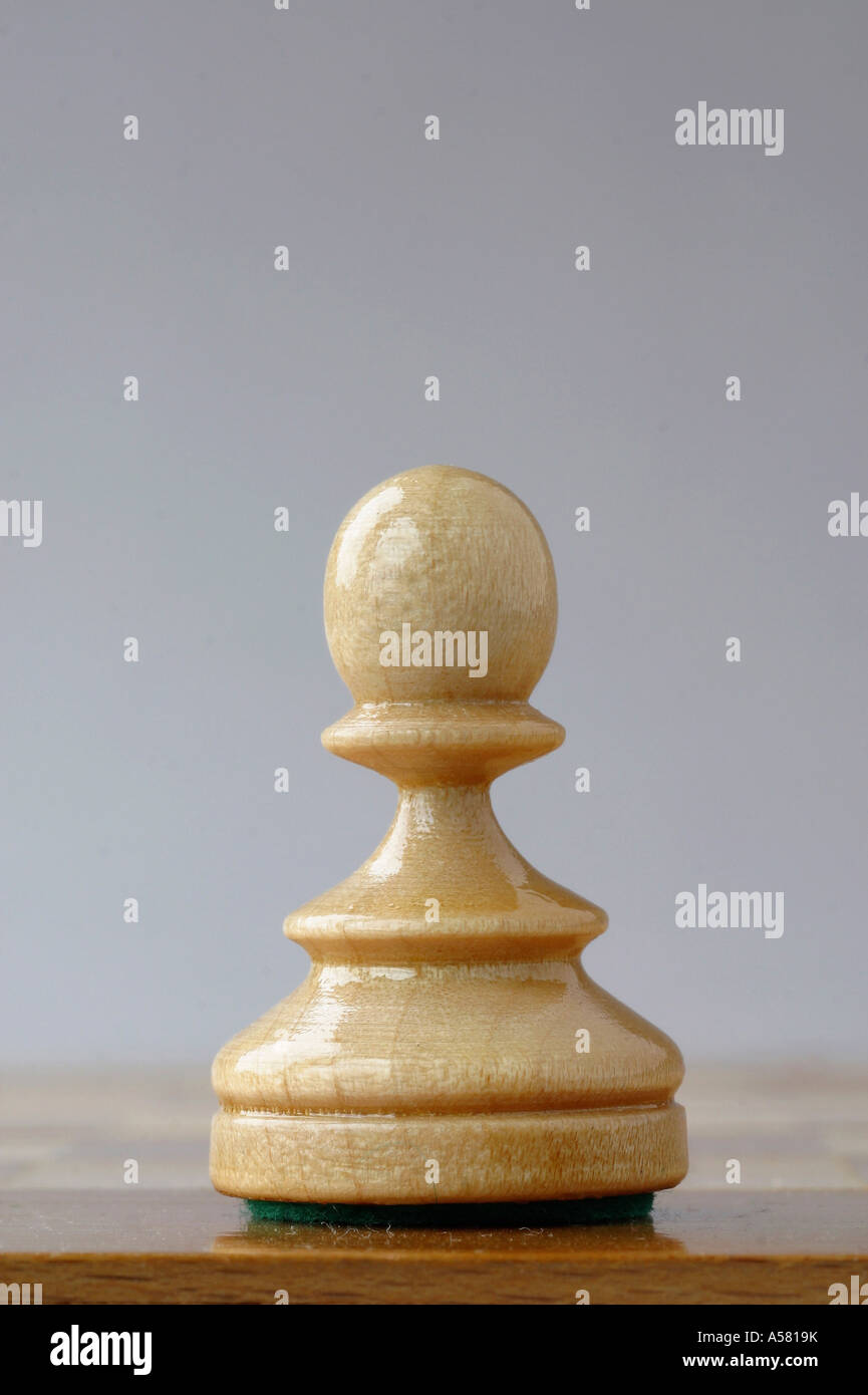 Chess, white pawn Stock Photo