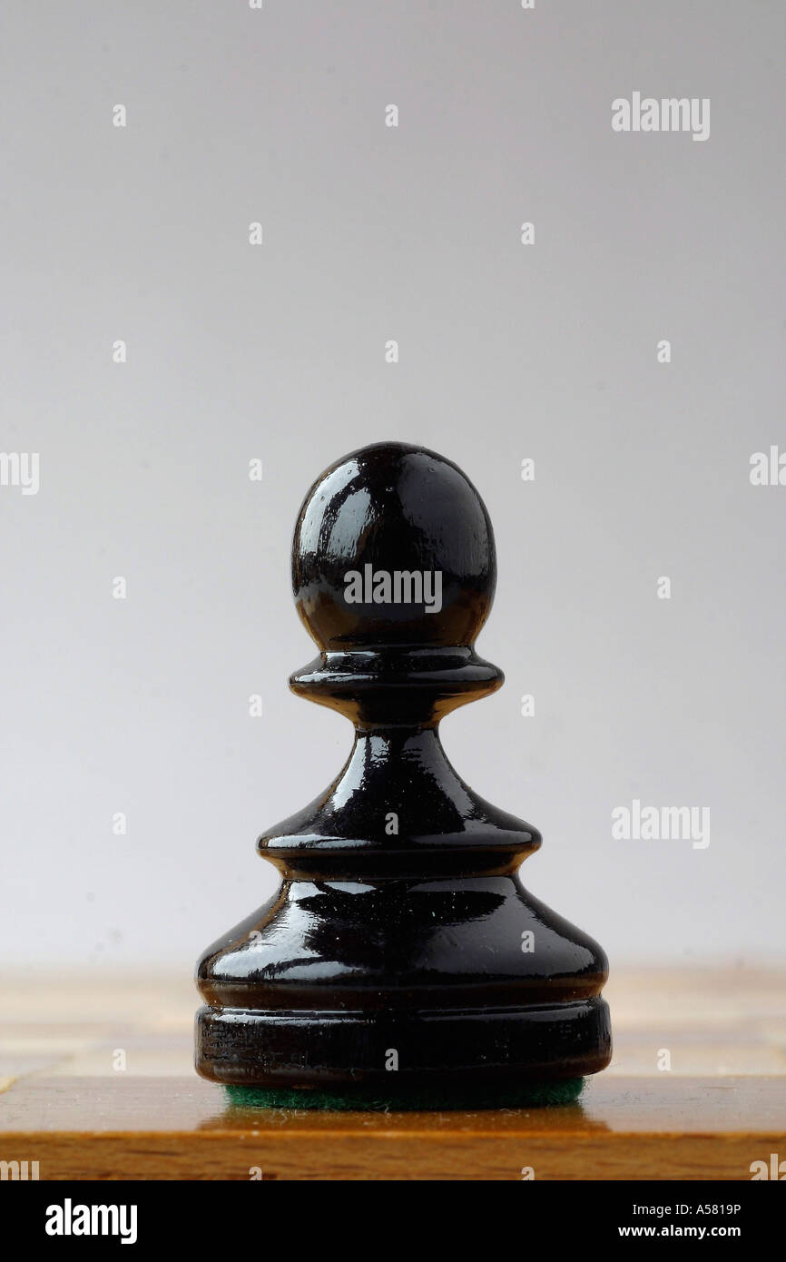 Chess, black pawn Stock Photo