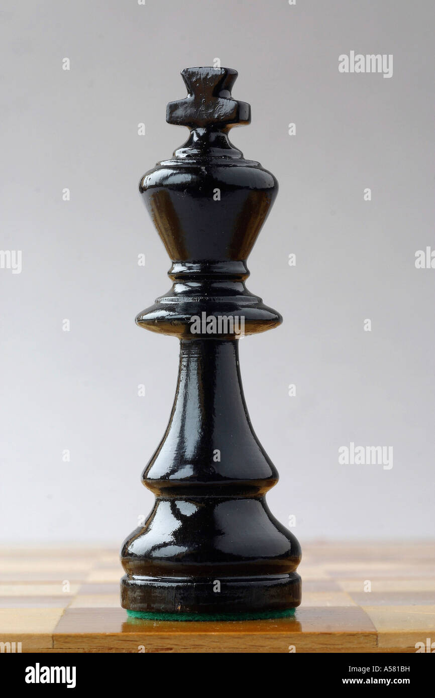 Chess, black king Stock Photo