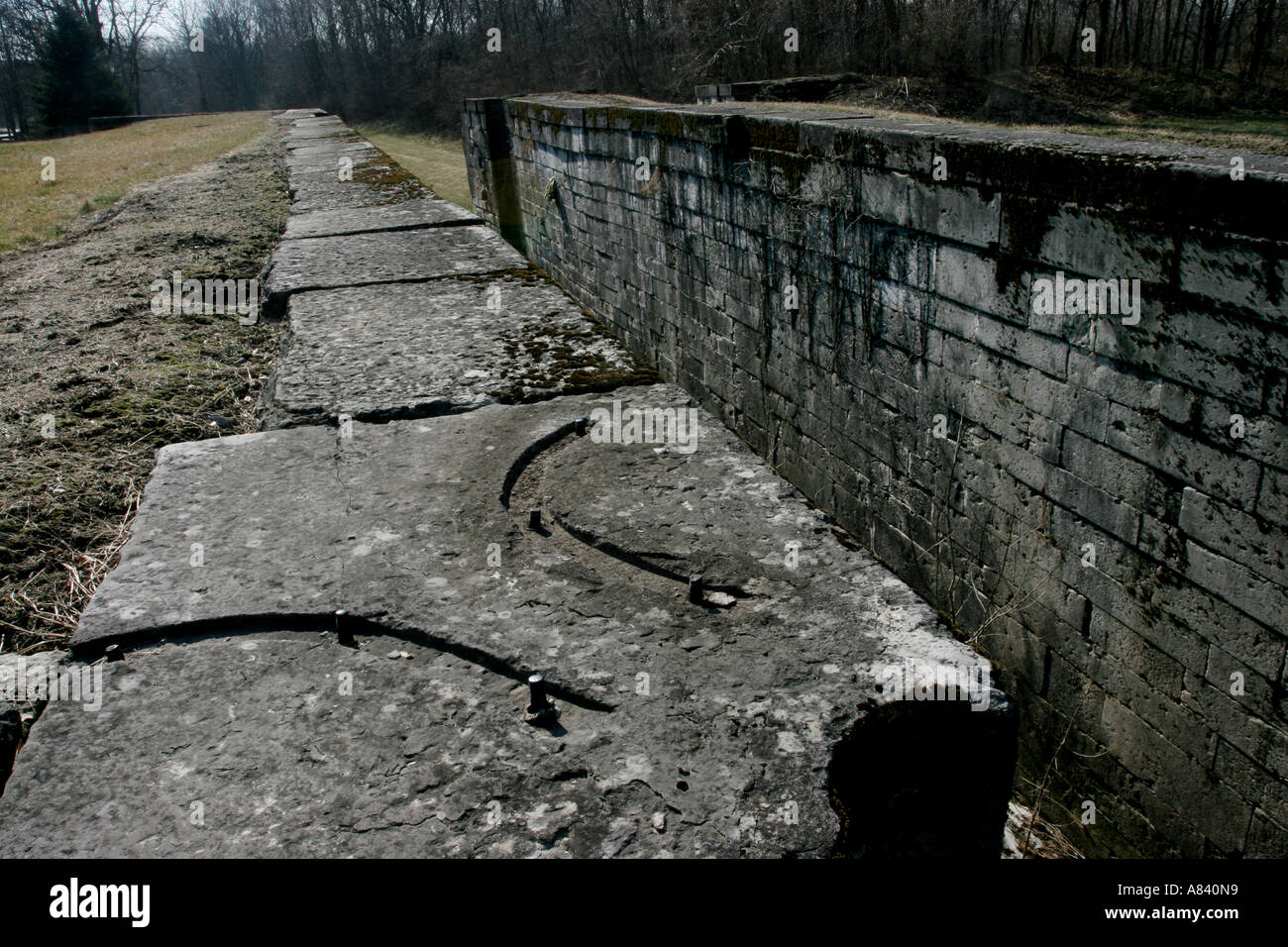 Lockington locks Miami Erie Canal lock ohio transportation history travel historic lake eire great miami river Stock Photo