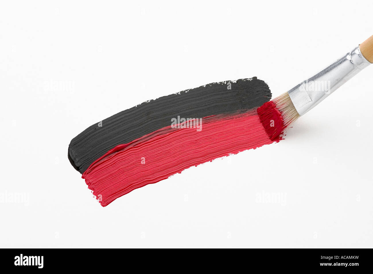 A black and red stroke of the brush Stock Photo