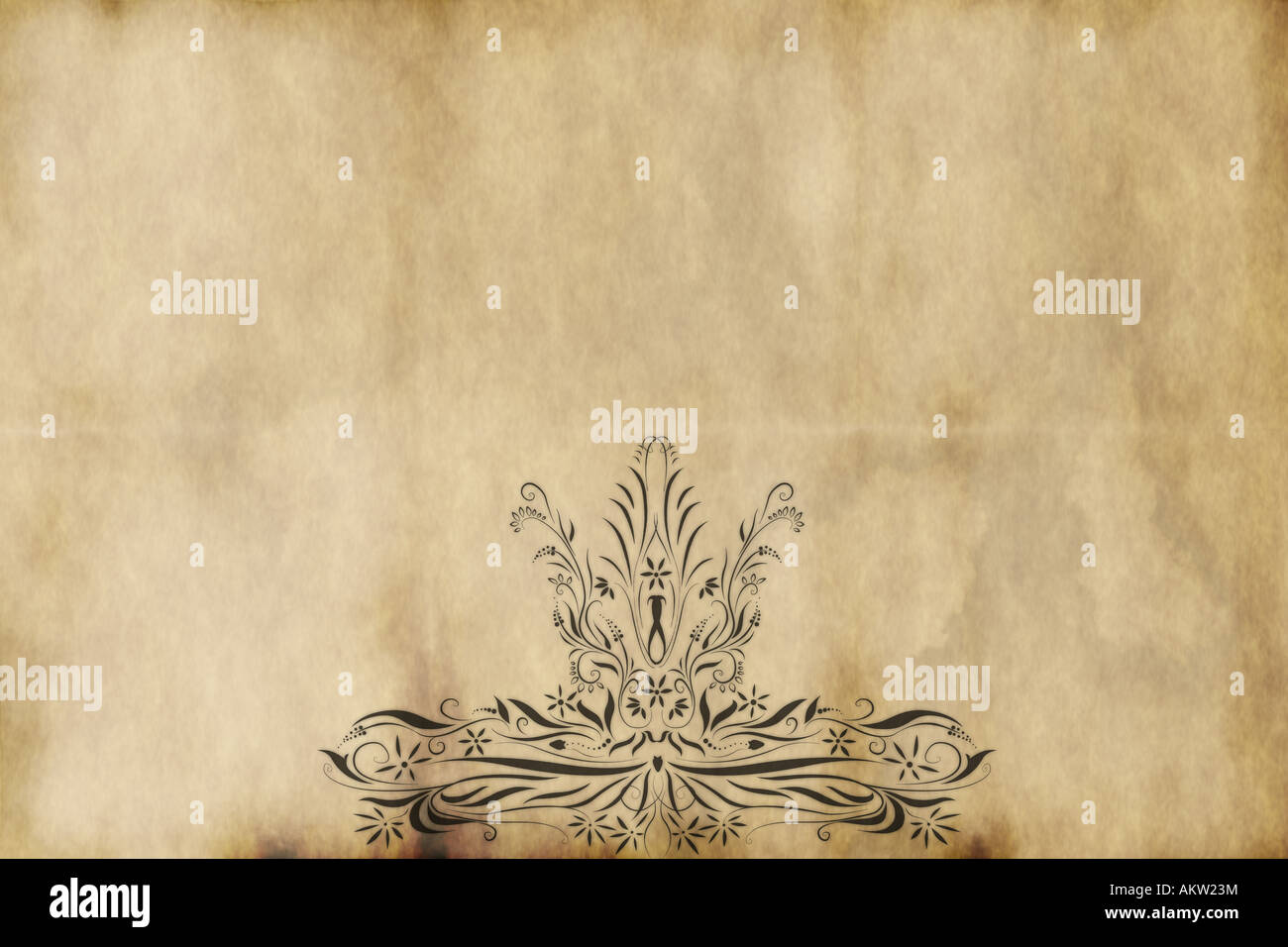 regal style design printed on old paper Stock Photo