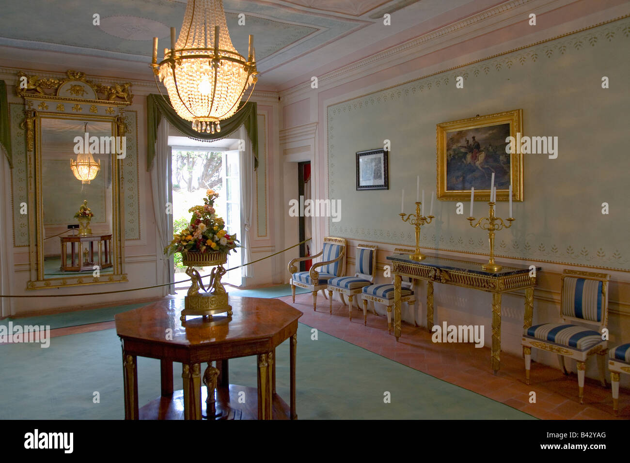 Interior view of Palazzina Dei Mulini, Napoleon and his sister's residence in Portoferraio, Province of Livorno, on the island Stock Photo