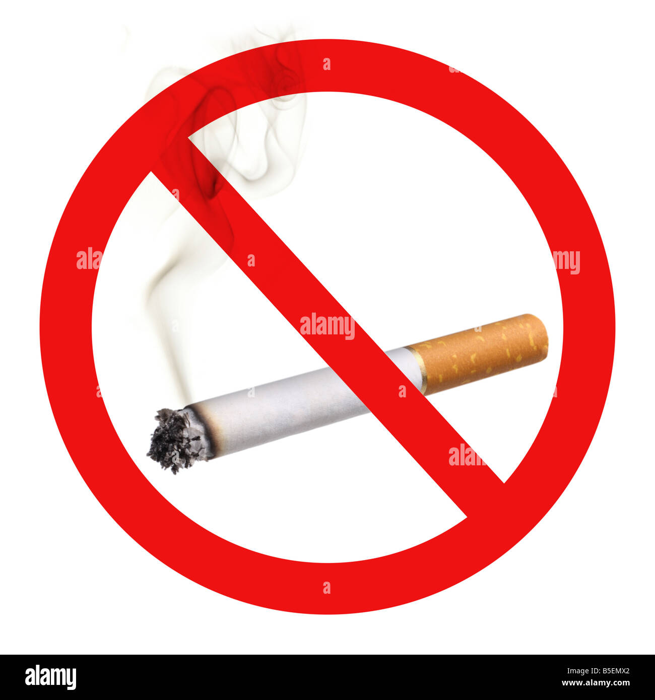 No Smoking symbol cutout on white background Stock Photo