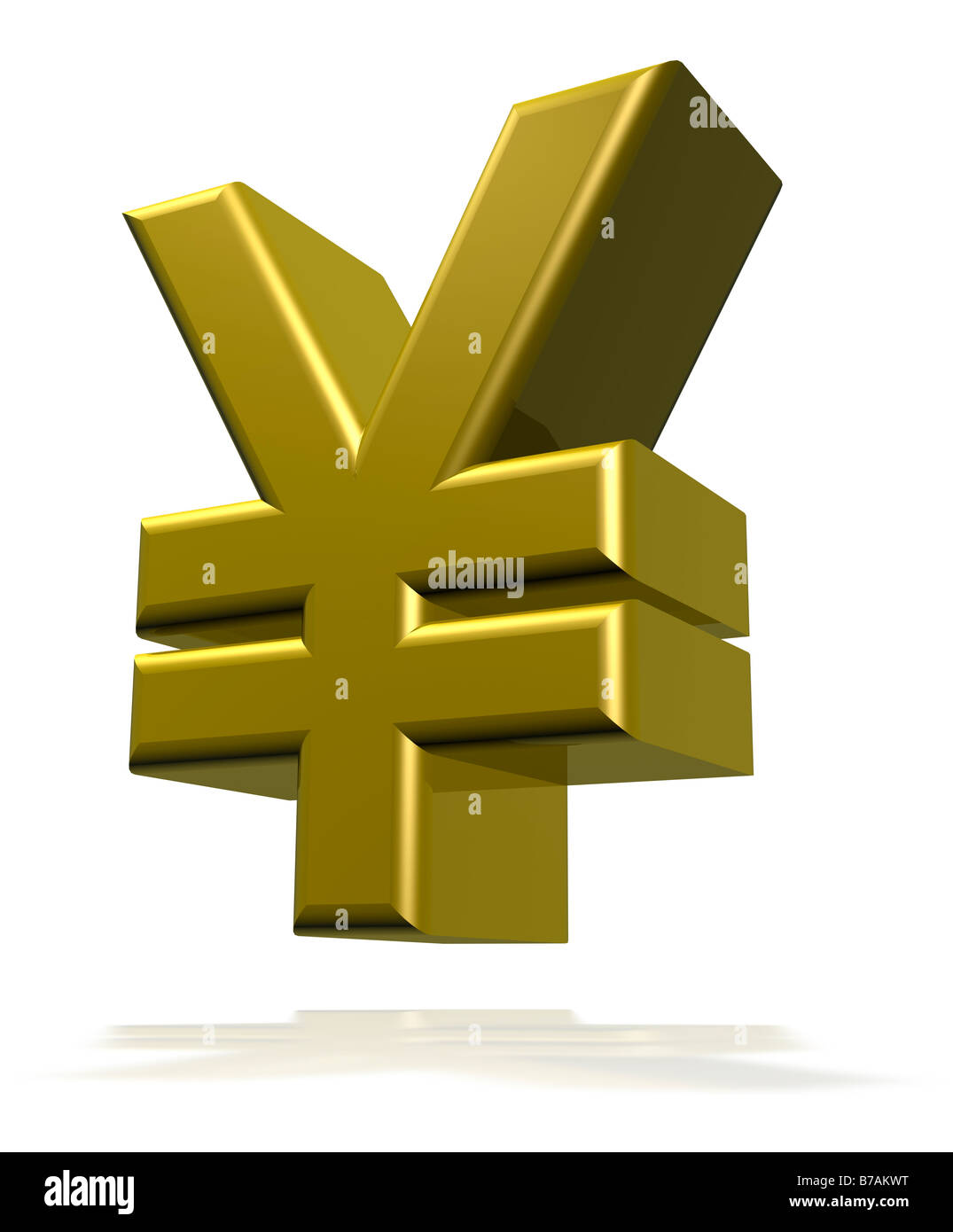 Japanese Yen symbol 3d cgi render Stock Photo