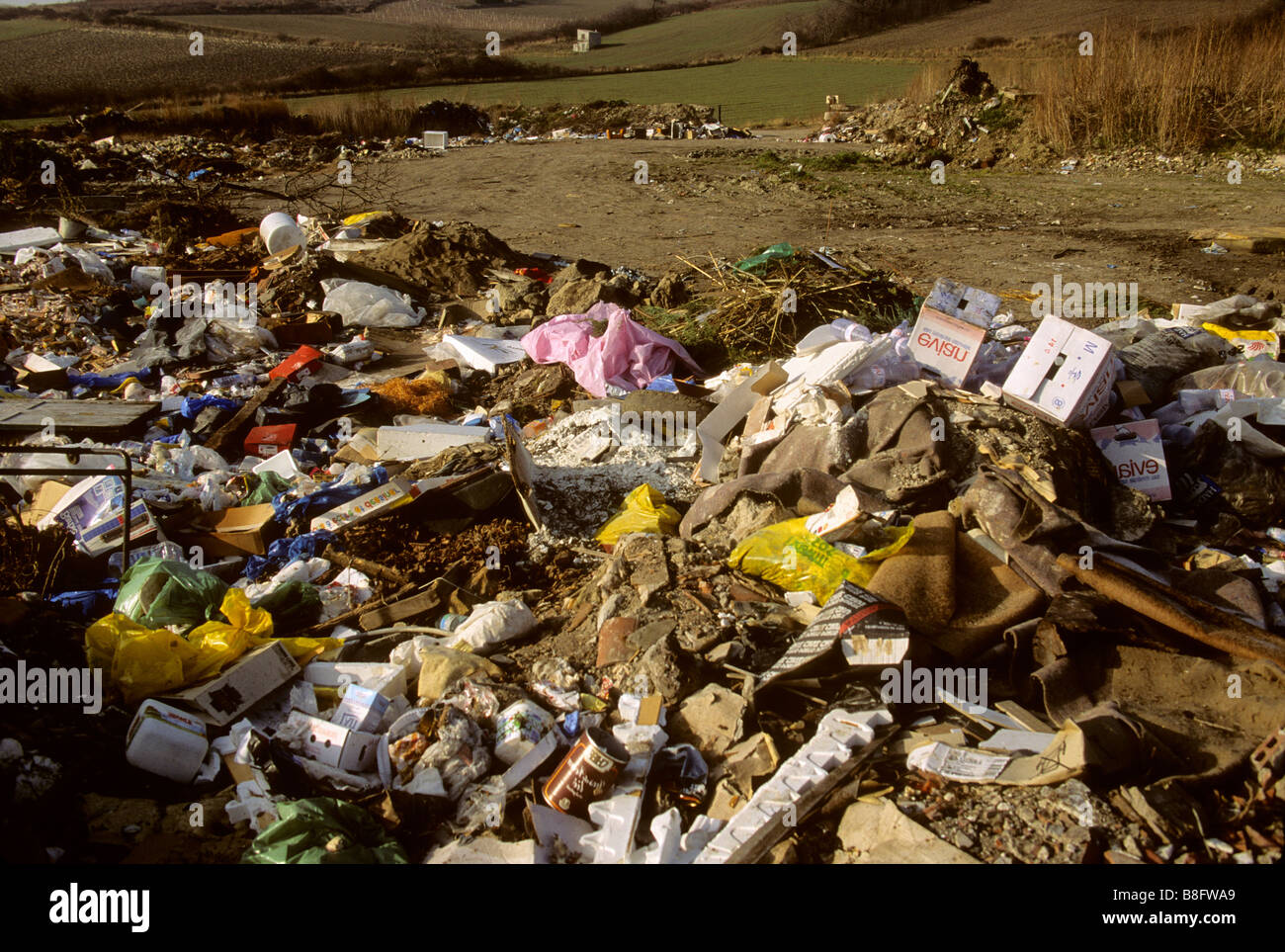 Rubbish tip / landfill waste site Stock Photo