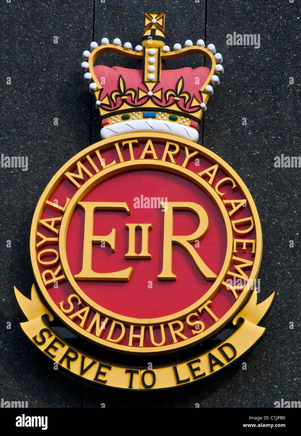 Badge, emblem of the Royal Military Academy Sandhurst Stock Photo