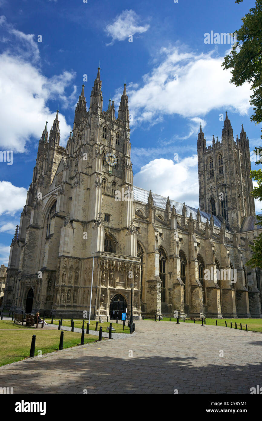 Southwest aspect of Canterbury Cathedral, Canterbury, Kent, England, UK, United Kingdom, GB, Great Britain, British Isles, Stock Photo