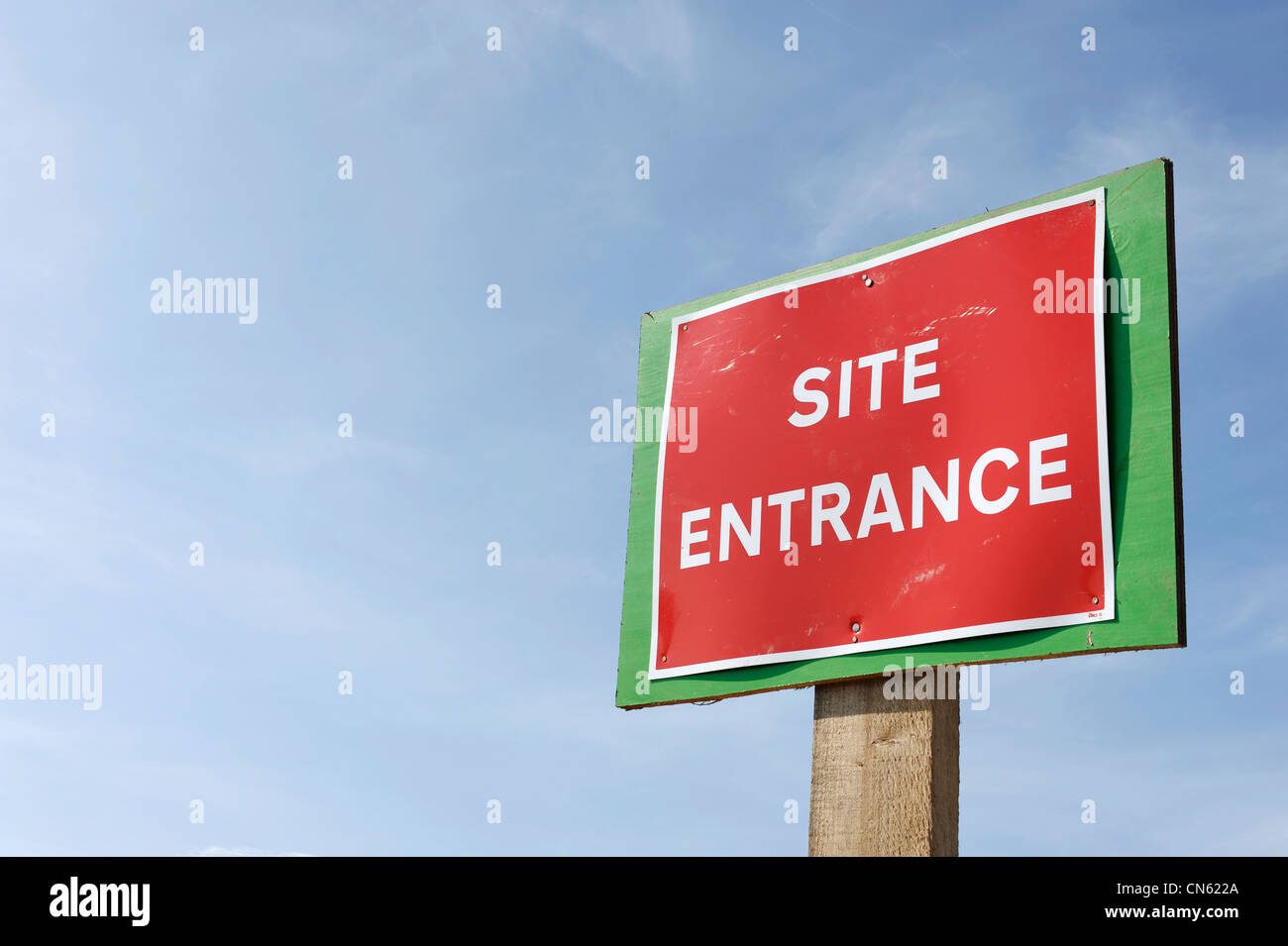 Site Entrance SIgn Stock Photo