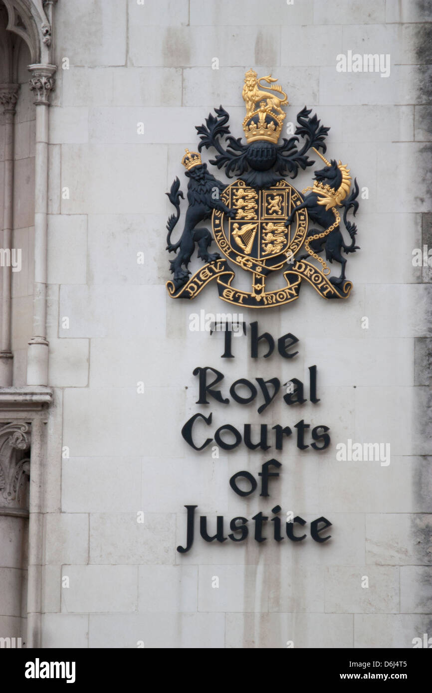 The Royal Court of Justice emblem sign Stock Photo