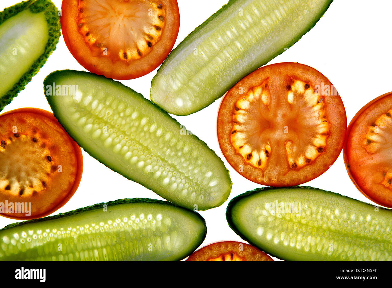 Cucumber and Tomato Stock Photo