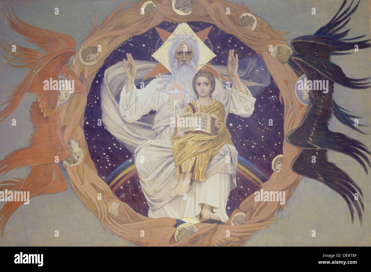 The Holy Trinity (Otechestvo), 1907. Artist: Vasnetsov, Viktor Mikhaylovich (1848-1926) Stock Photo