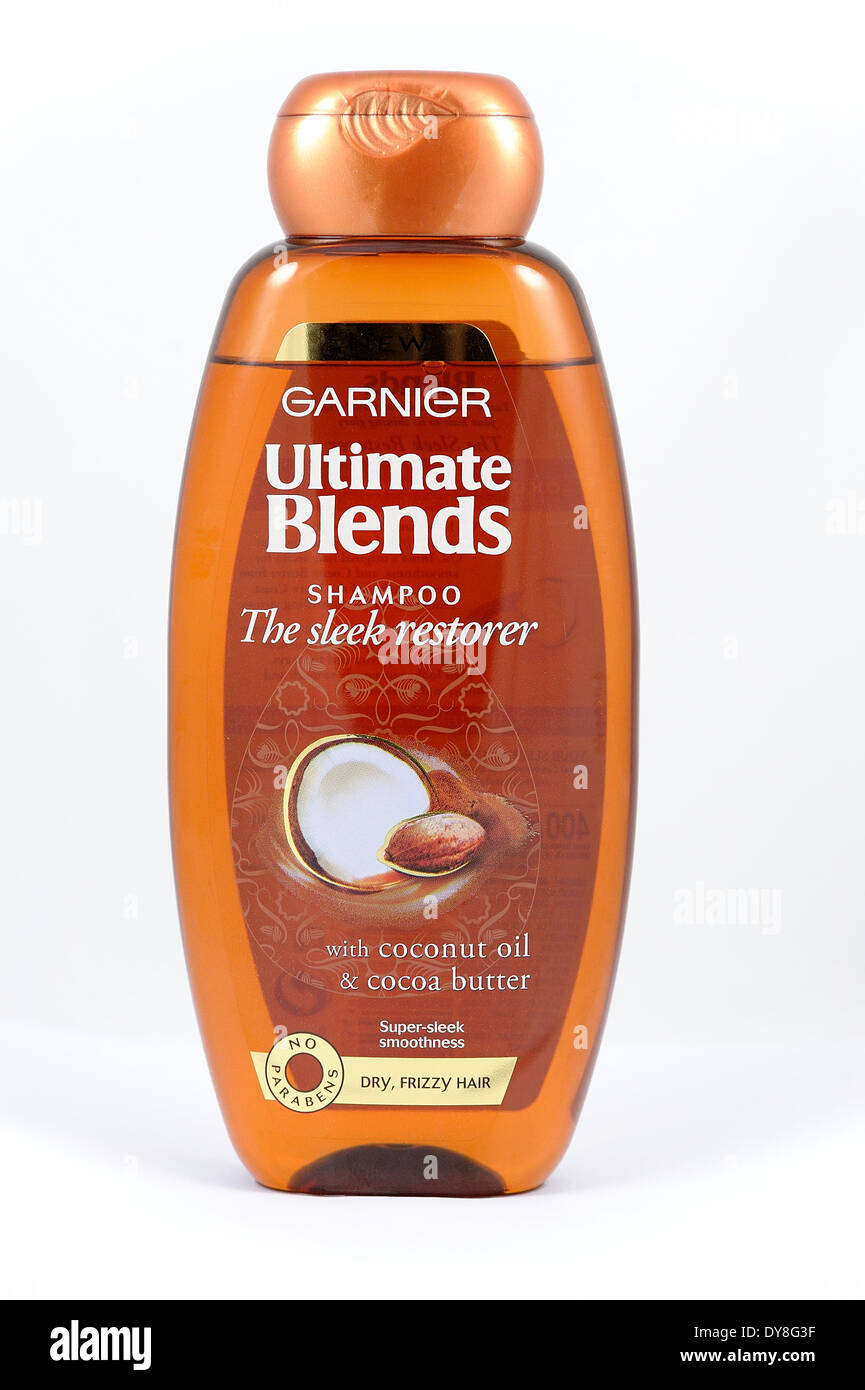 Garnier ultimate blends shampoo the sleek restorer Stock Photo