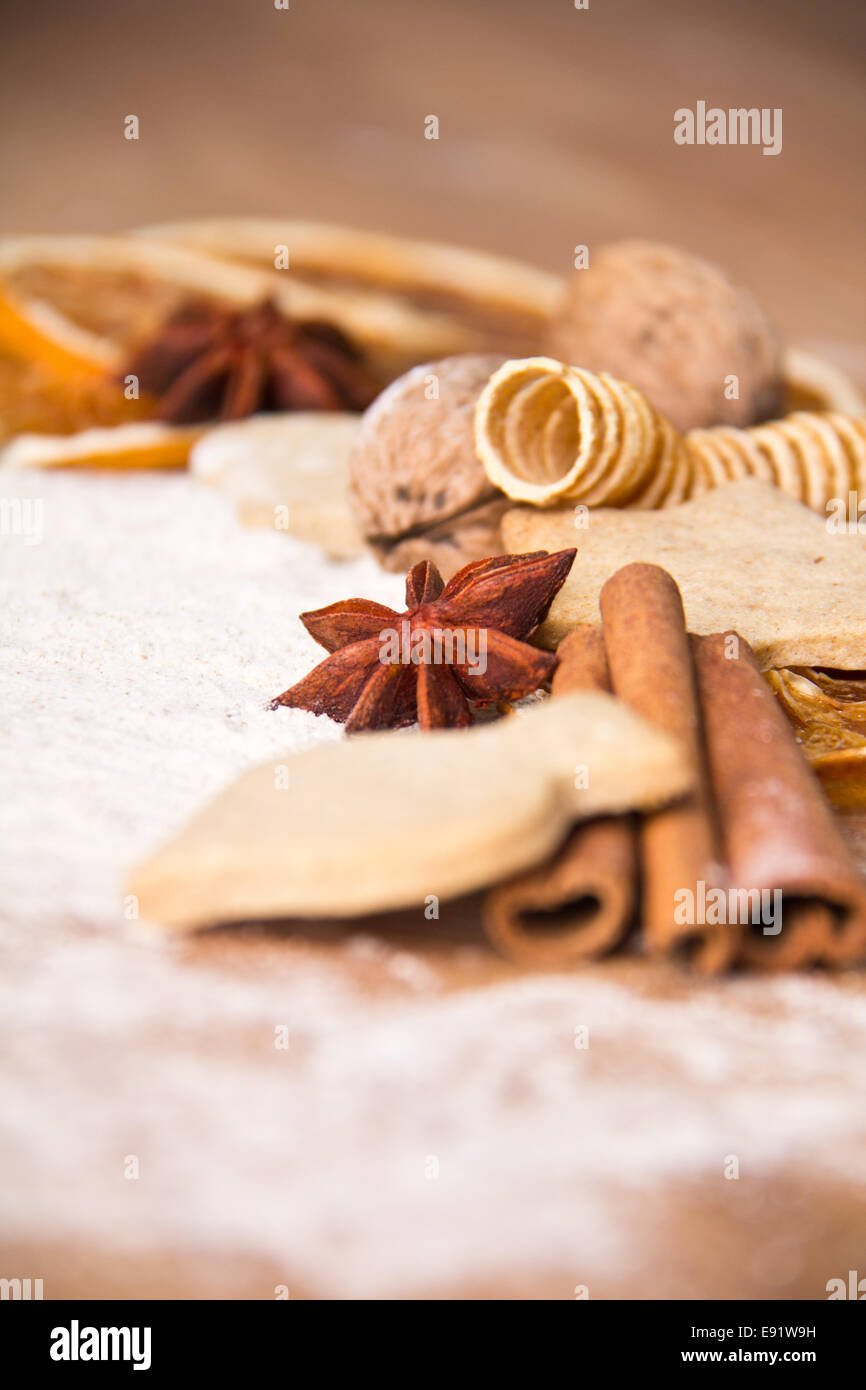 christmas baking ingredients Stock Photo