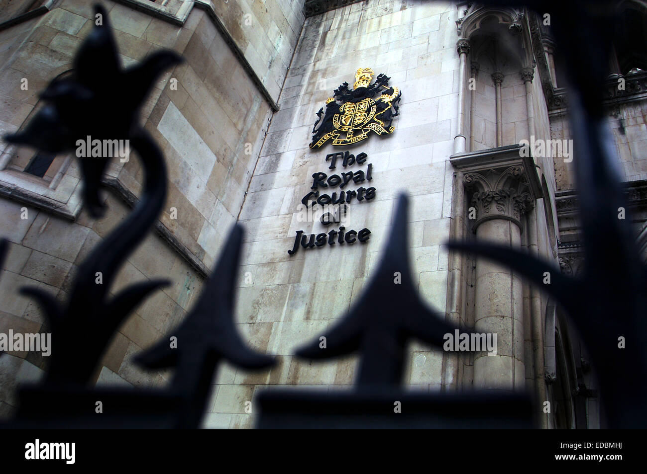 The bulding of Royal Courts of Justice in London Stock Photo