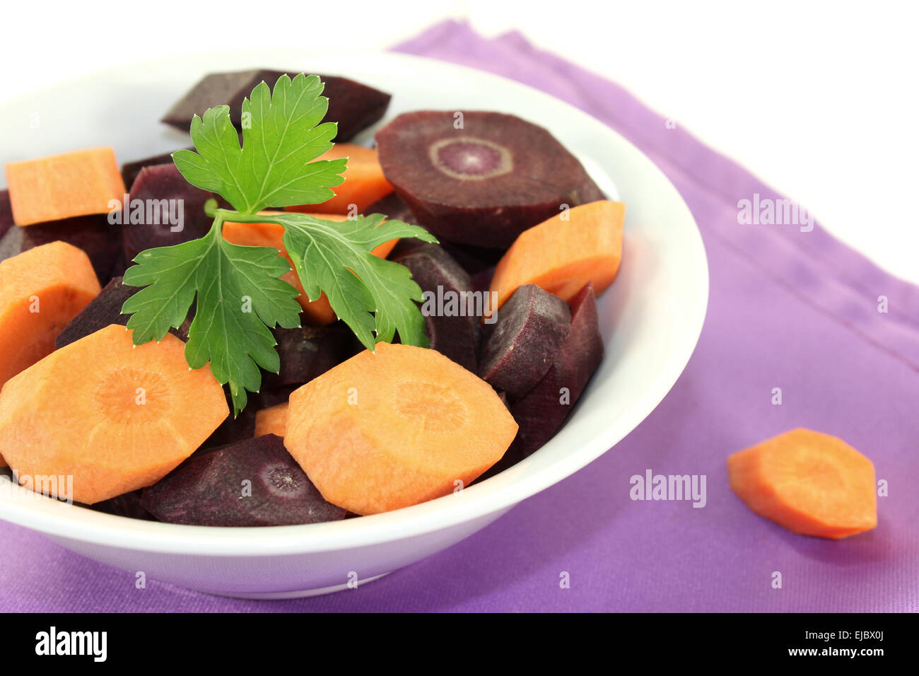 orange and purple carrots Stock Photo