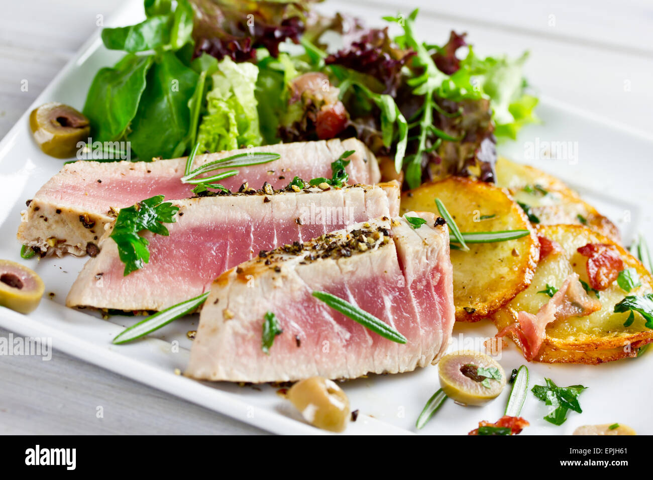 tuna steak Stock Photo