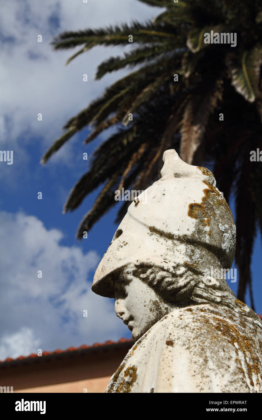 Statute of Minerva in the gardens of Villa dei Mulini, Napoleon's house in Elba Stock Photo