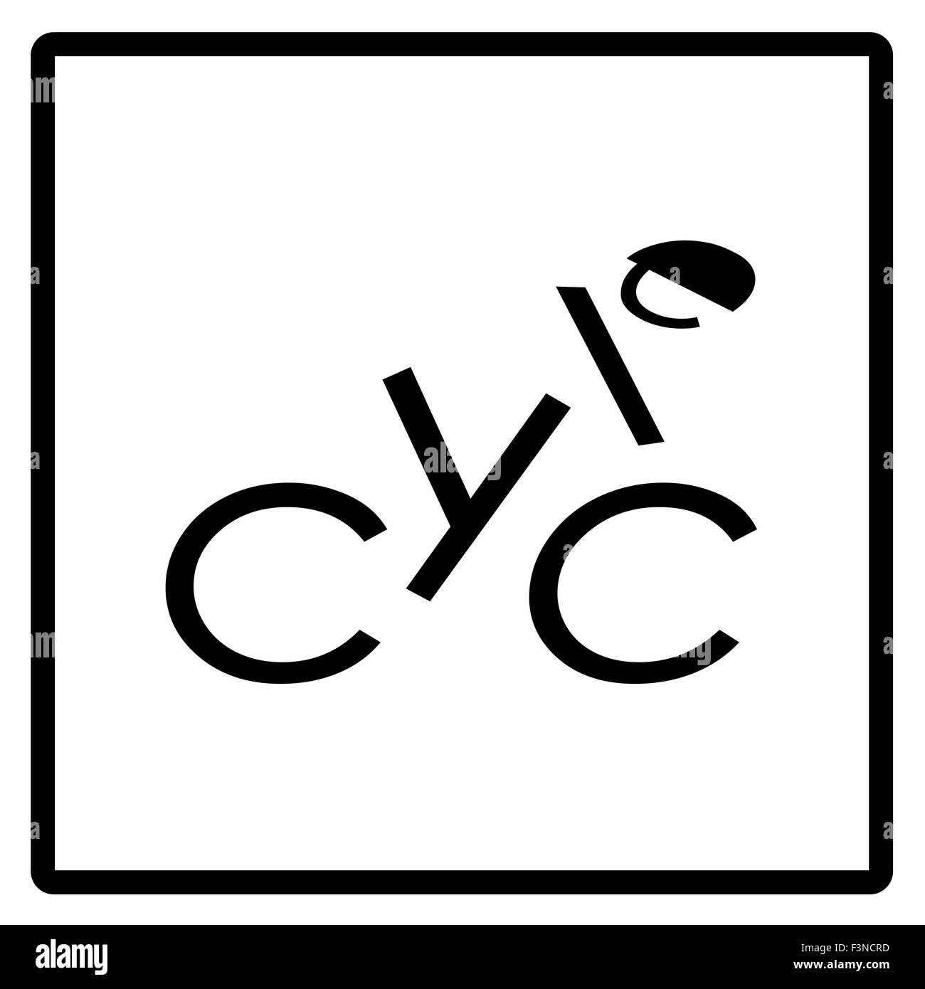 Cycle lettering for ride lovers Stock Photo