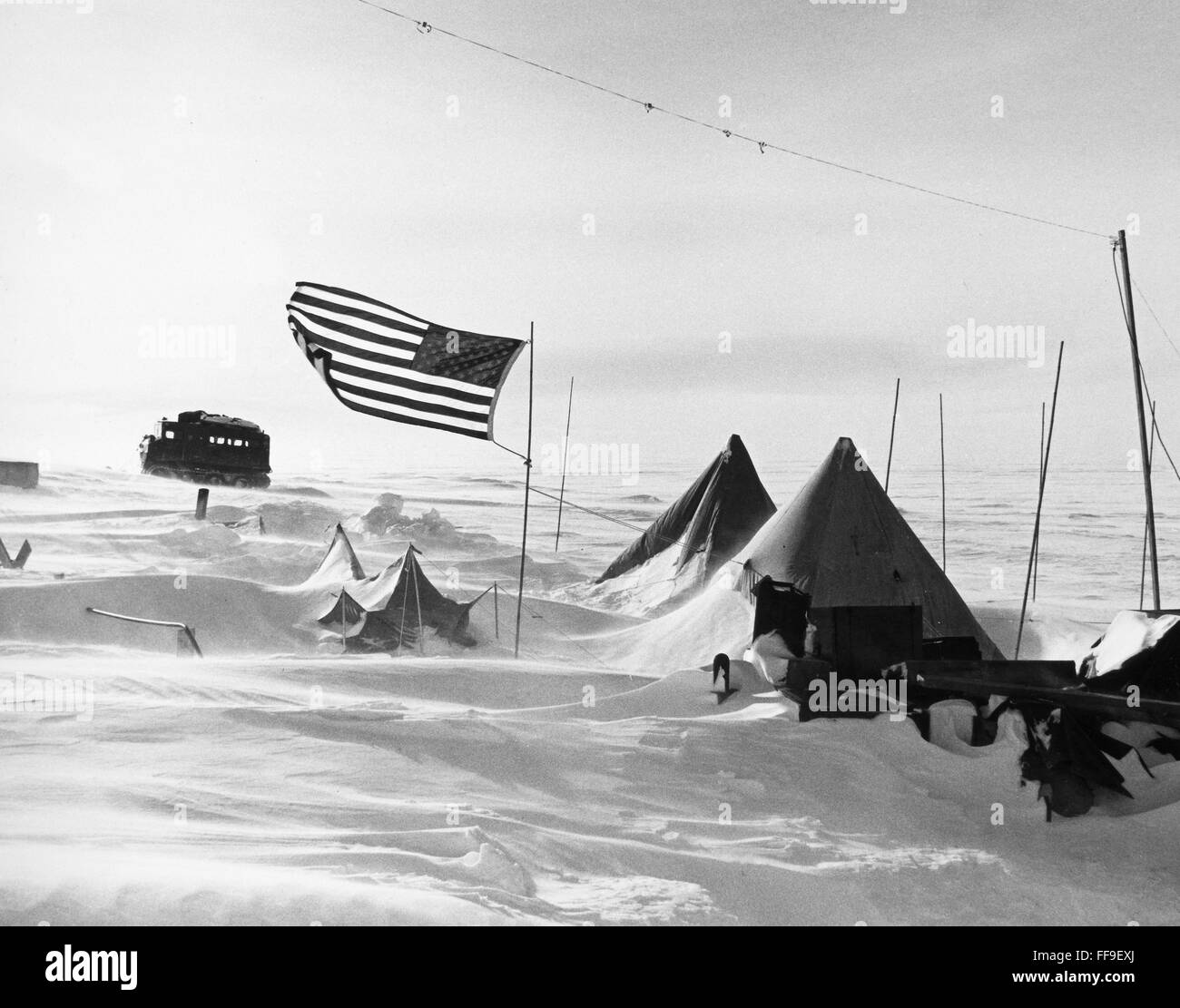 ANTARCTICA, c1974. /nTemporary camp of a scientific expedition of U.S. Navy meterologists, c1974. Stock Photo