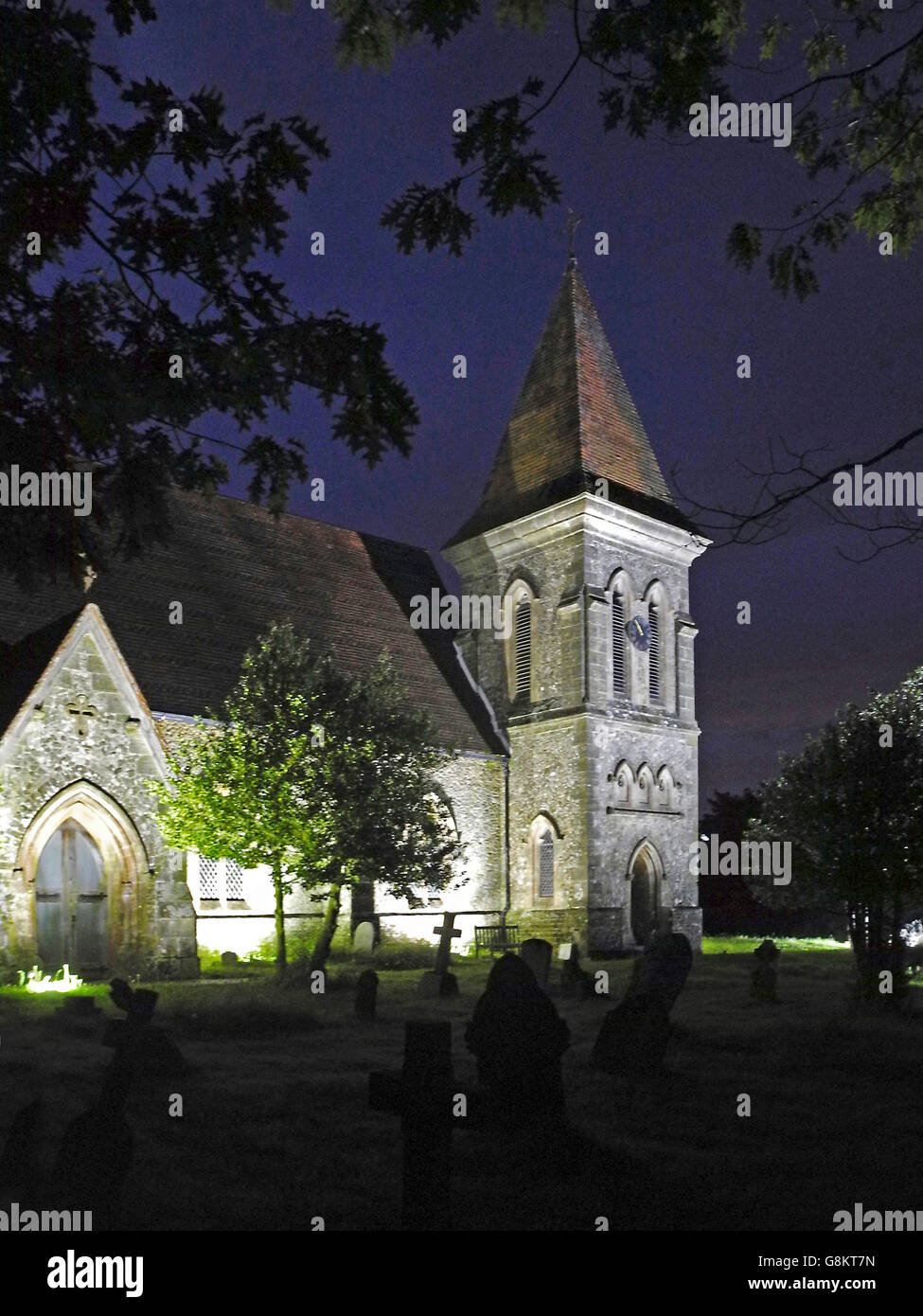 The Parish Church of the Holy Trinity in the village of Duncton, West Sussex. Stock Photo