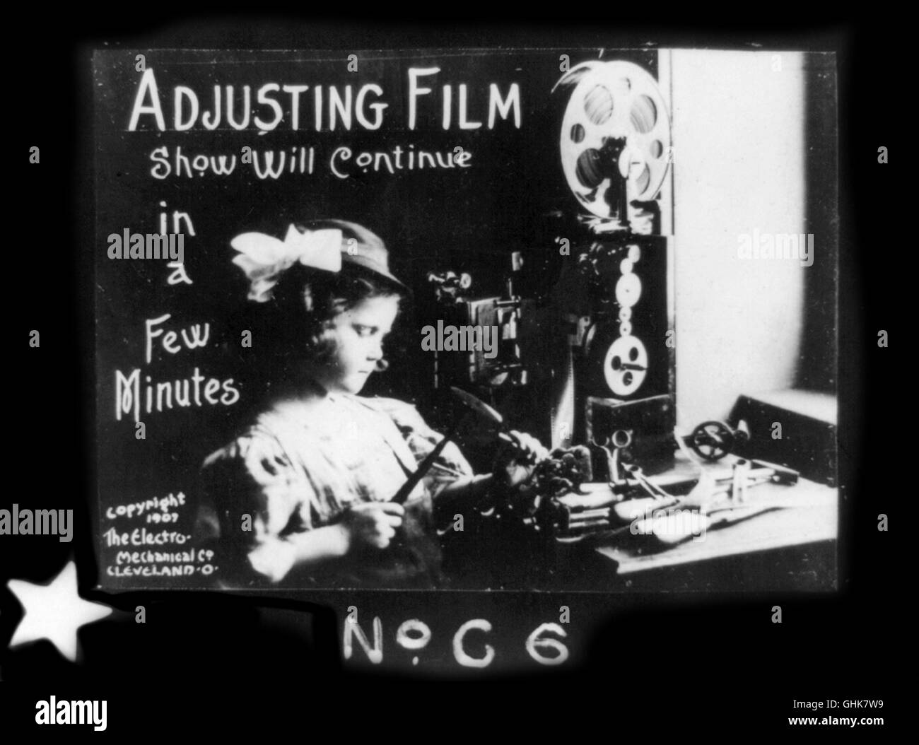 Motion Picture Announcement, 1907 Stock Photo