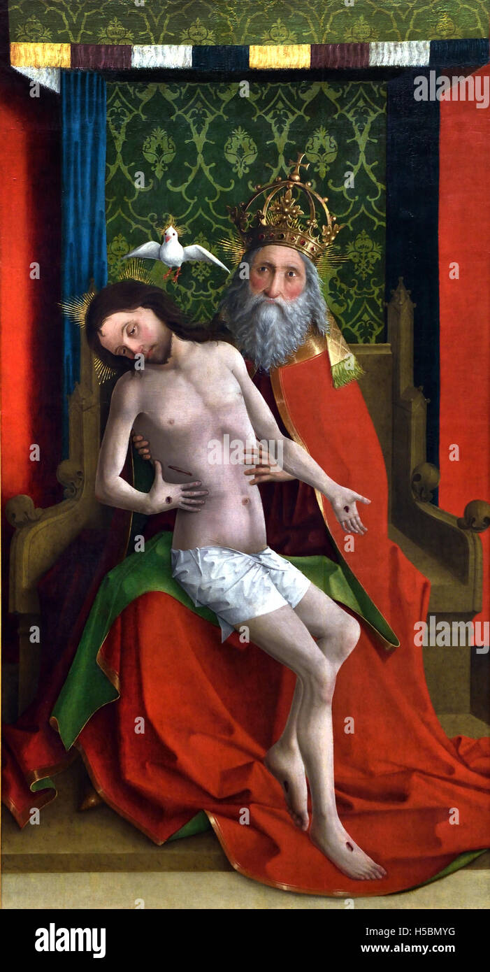 Die Heilige Dreifaltigkeit - The Holy Trinity Meister by the Master of the Darmstadt Passion 1440 Oberschwaben Mittelrhein  German Germany Stock Photo