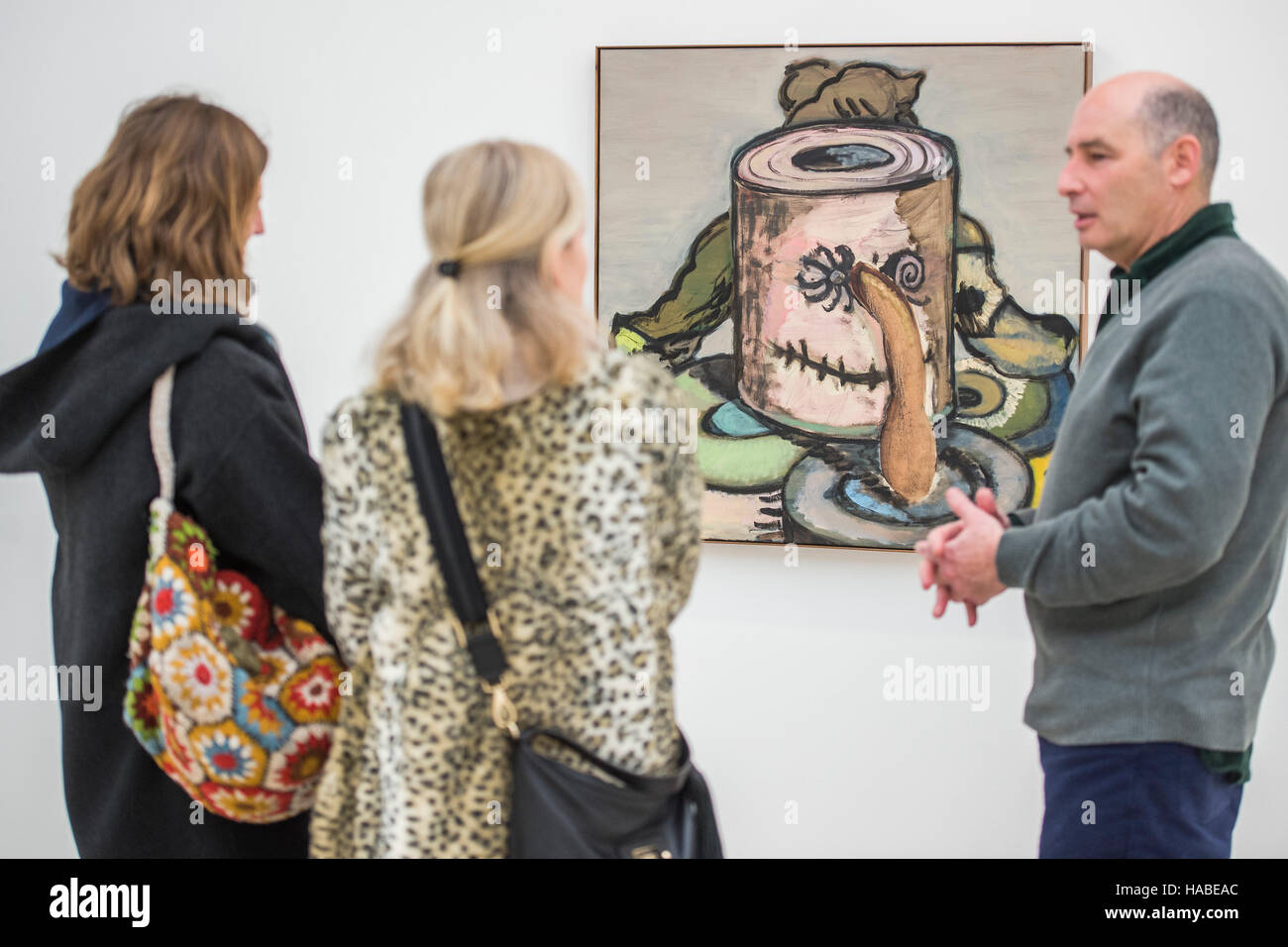 London, UK. 29th Nov, 2016. Napoleon on Elba dicussed and by Ansel Krut - PAINTERS' PAINTERS: Artists of today who inspire artists of tomorrow, featuring the work of nine present-day painters ranging from their 30s to their 60s at the Saatchi Gallery. There are nine artists included in the exhibition, whose aim is to start a discussion about the importance of painting and its future as a contemporary art form, given that installation, sculpture and video dominate the art world. Credit:  Guy Bell/Alamy Live News Stock Photo