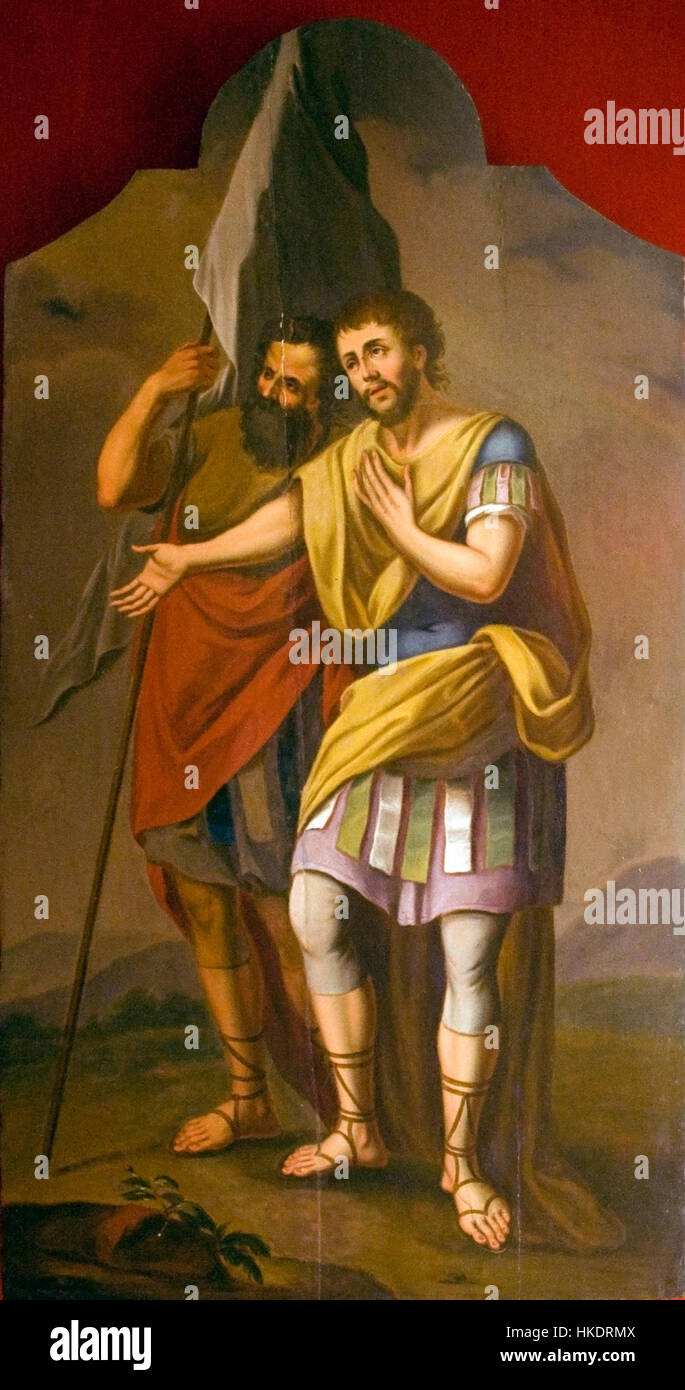 Longinus and Roman soldier Stock Photo