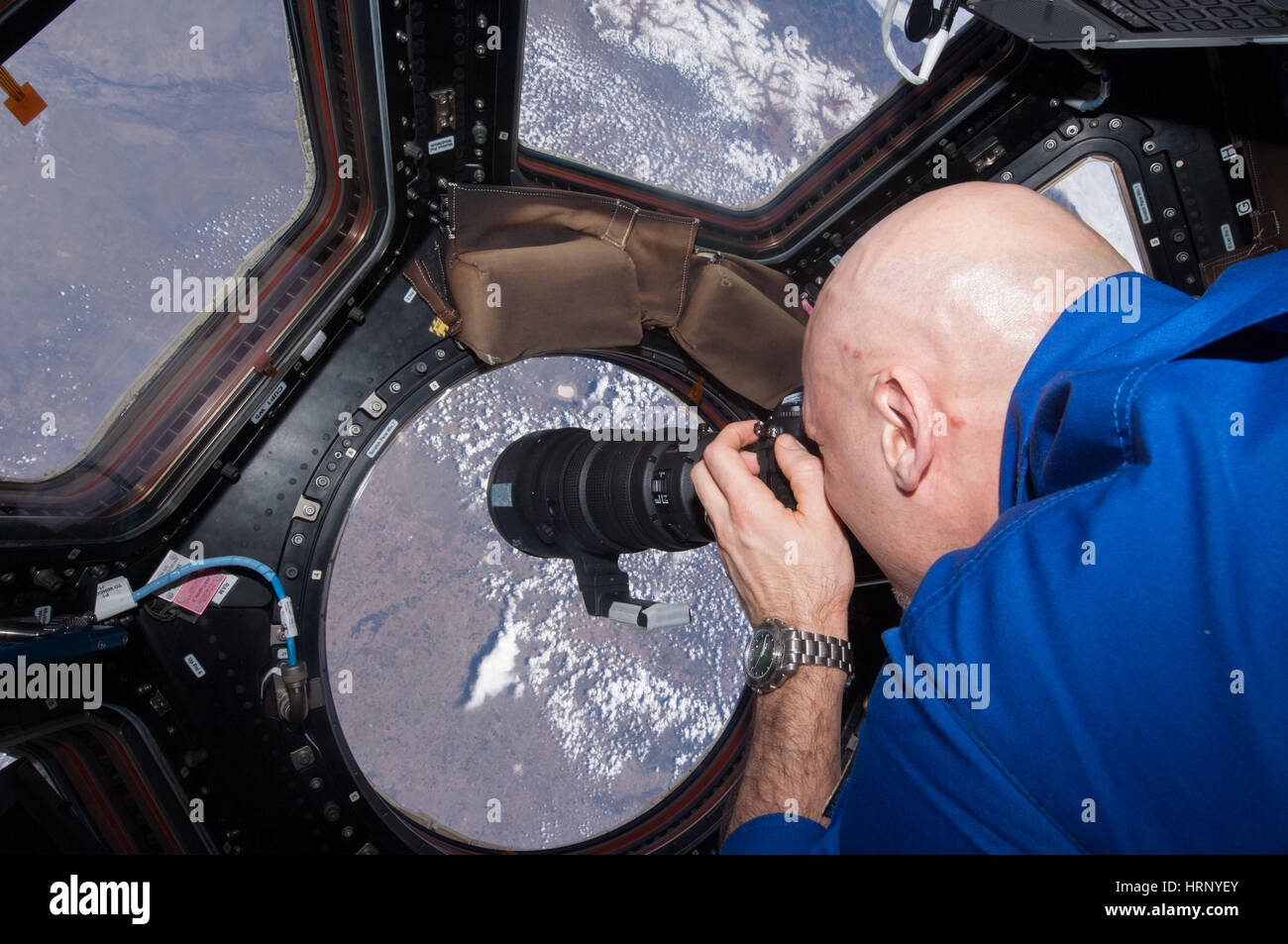 Astronaut Takes A Picture Of Earth Stock Photo