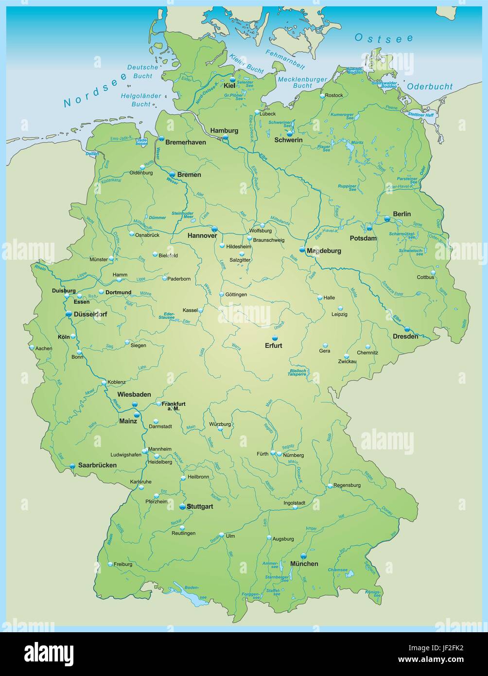 Germany river map hi-res stock photography and images - Alamy