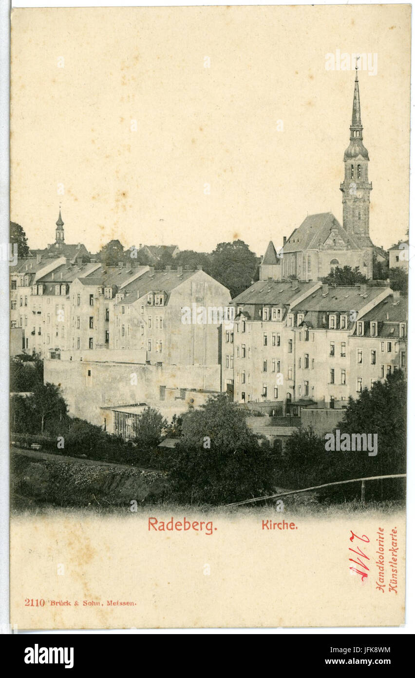 02110-Radeberg-1901-Kirche-Brück & Sohn Kunstverlag Stock Photo