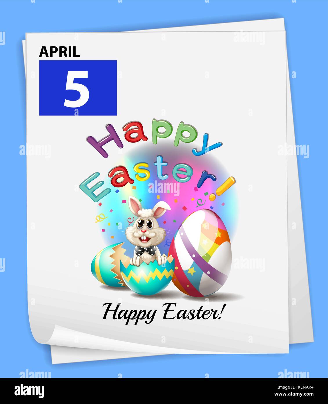 An April 5 celebration on a blue background Stock Vector