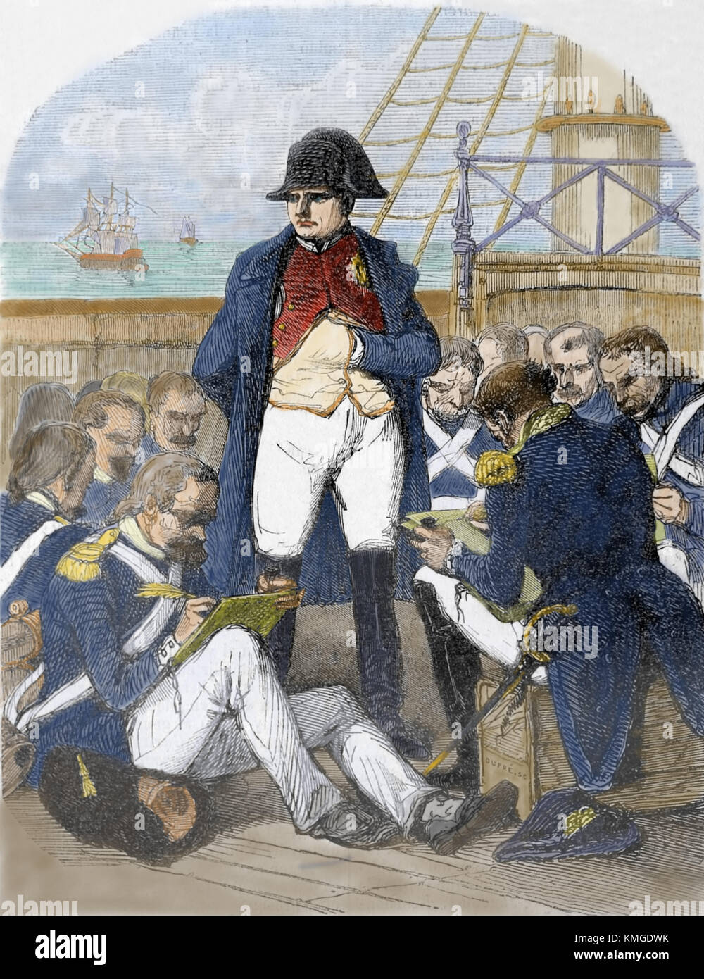 Febreary 26, 1815 Napoleon I escape from Elba island (Exile) and return to France. Engraving, 19th century. Stock Photo