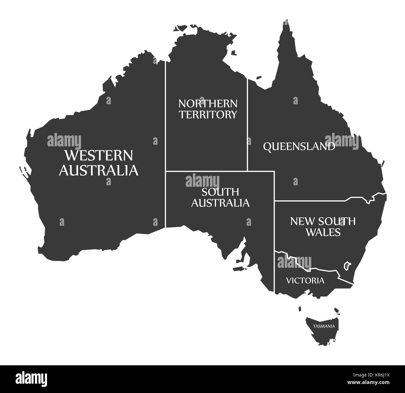 Australia map states hi-res stock photography and images - Alamy