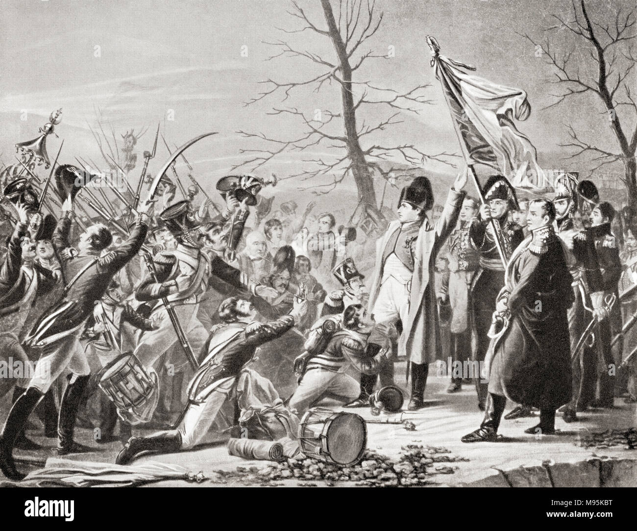 Napoleon's return to France after his escape from Elba, 1815.  Napoléon Bonaparte, 1769 – 1821.  French statesman and military leader.  From Hutchinson's History of the Nations, published 1915 Stock Photo