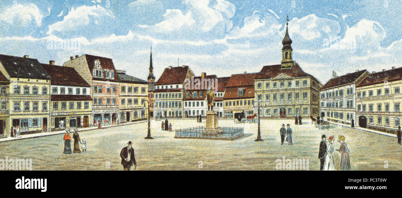 509 Radeberg marketplace around 1900 Stock Photo