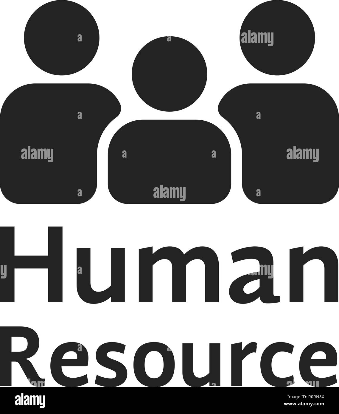 black simple human resource logo Stock Vector