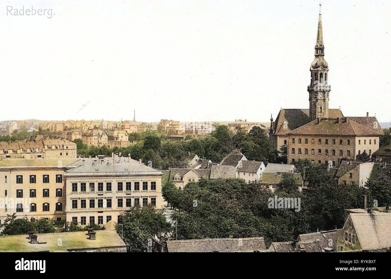 Buildings in Radeberg, Rathaus (Radeberg), 1912, Landkreis Bautzen, Radeberg, Germany Stock Photo