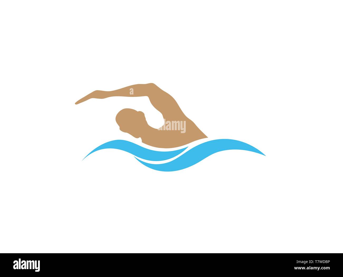 Swimming in the pool Triathlon for logo design Stock Vector