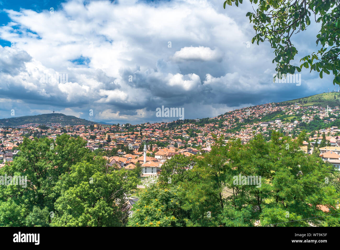 Panoramic view of Yellow Fortness (Zuta Tabija), Vratnik in Sarajevo, Bosnia and Herzegovina. Stock Photo