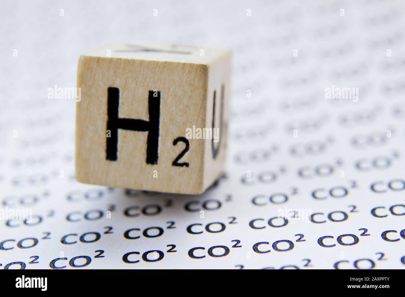 H2 Hydrogen-Technologie reduziert CO2-Emissionen Stockfoto