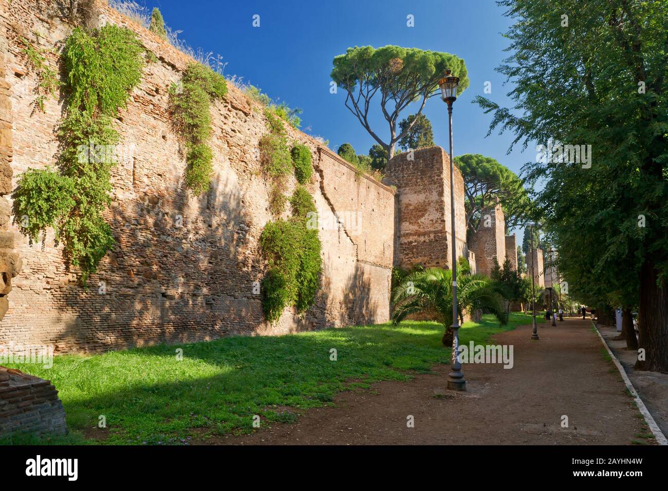 Die Aurelianischen Mauern in Rom, Italien Stockfoto