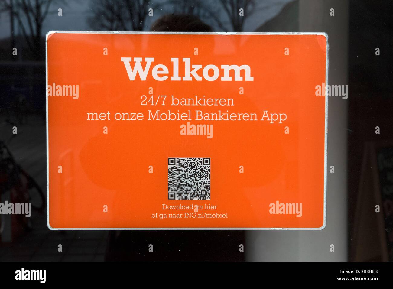 Plakatwerbung ING App in Amsterdam Niederlande 2020 Stockfoto