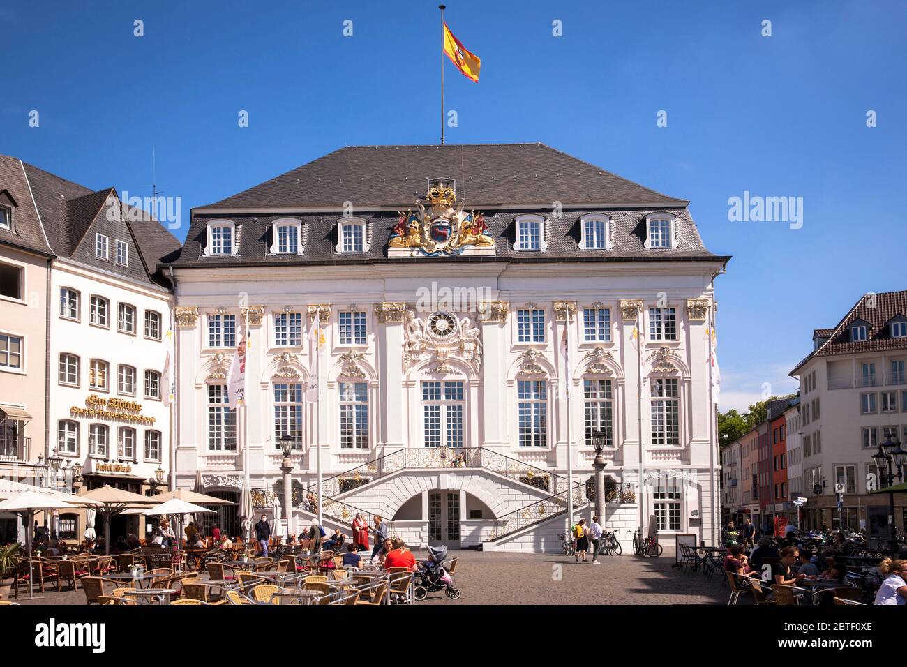 Das alte Rathaus am Marktplatz, Barockgebäude, Bonn, Nordrhein-Westfalen, Deutschland. das Alte Rathaus am Markt, Barockbau, Bonn, Nordrhein Stockfoto