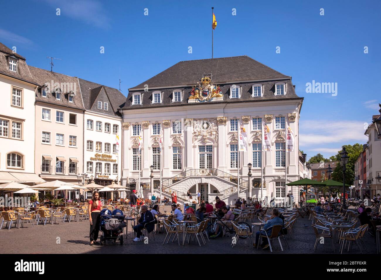 Das alte Rathaus am Marktplatz, Barockgebäude, Bonn, Nordrhein-Westfalen, Deutschland. das Alte Rathaus am Markt, Barockbau, Bonn, Nordrhein Stockfoto