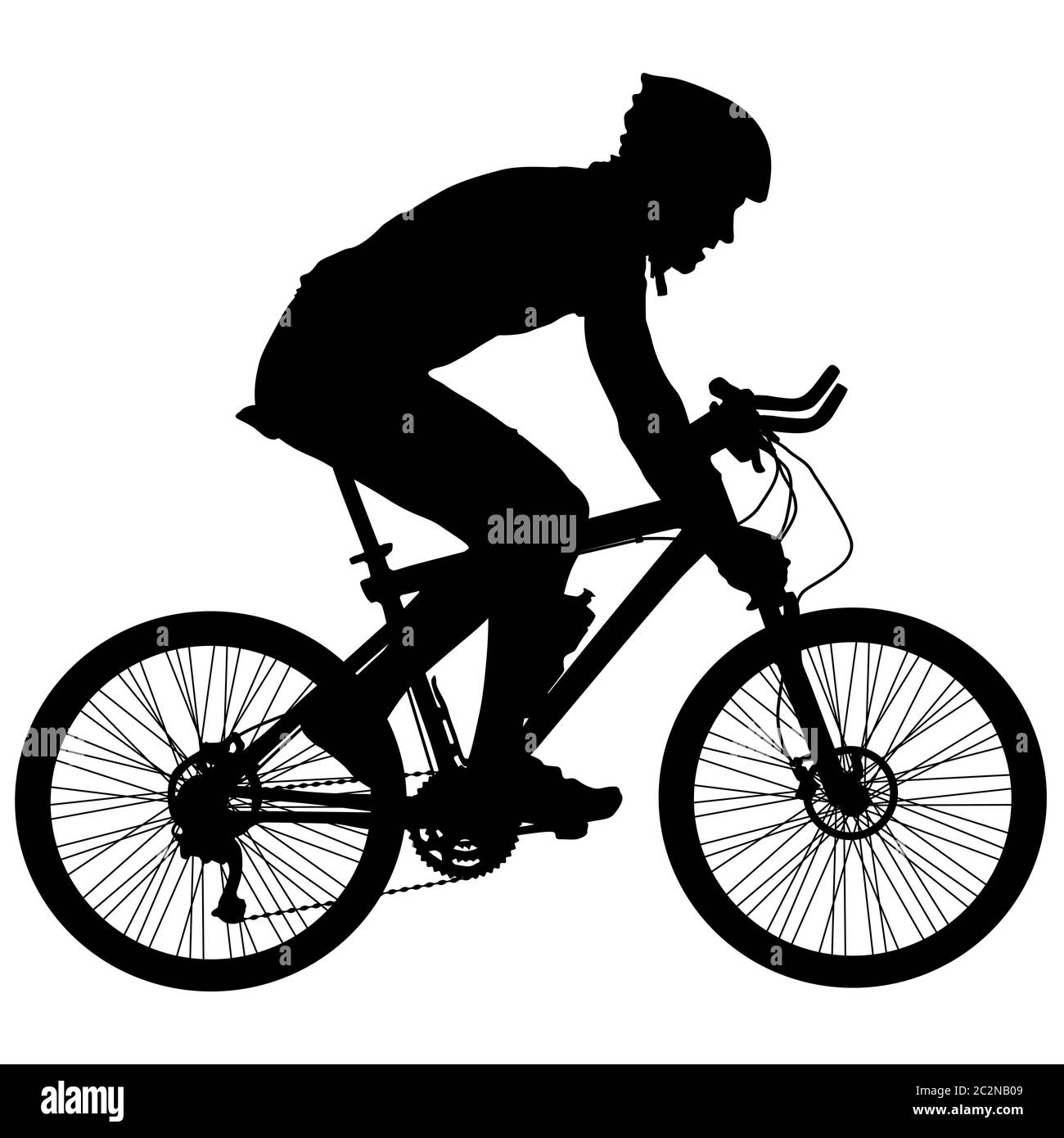 Silhouette eines männlichen Radfahrer. Vektor-illustration Stockfoto