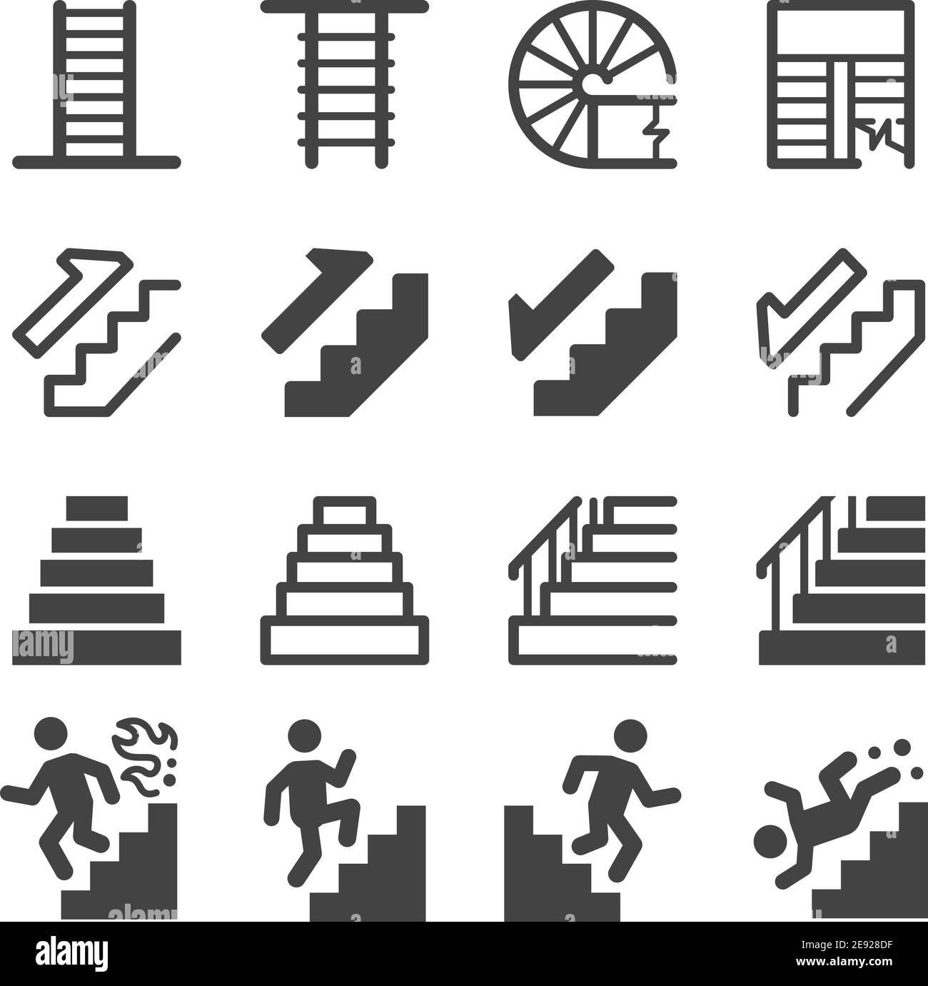 Treppen,Treppe,Leiter Icon Set,Vektor und Illustration Stock Vektor